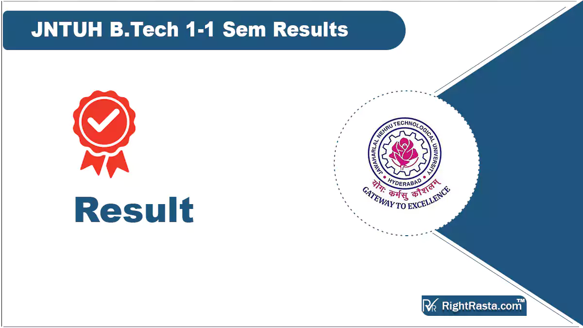 JNTUH B.Tech 1-1 Sem Results 2022 (Out) Download