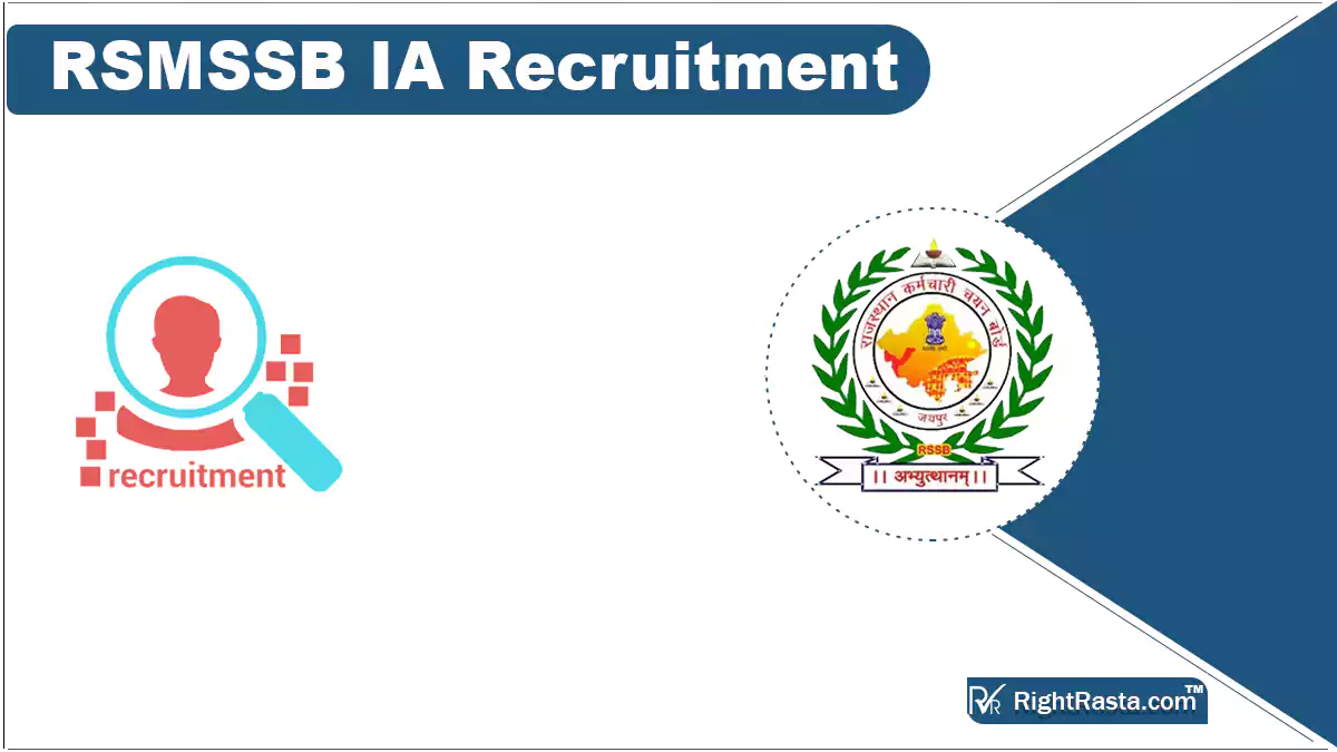 Rsmssb Ia Recruitment 2023 (out) Apply For Informatics Assistant