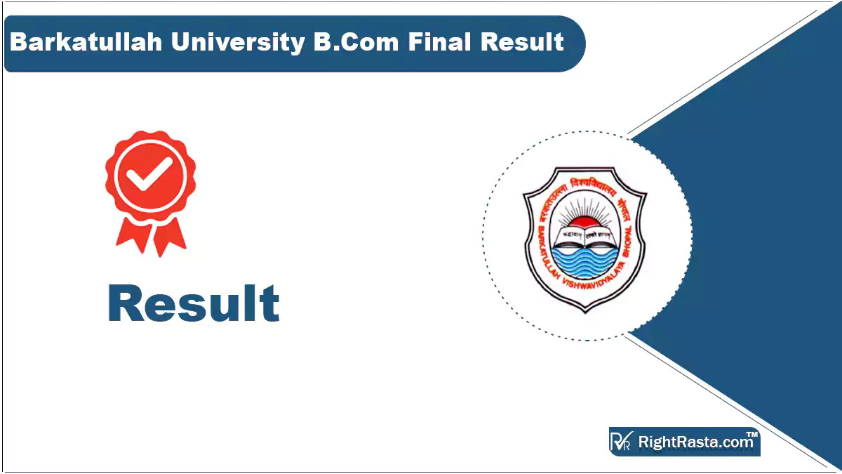 Barkatullah University B.Com Final Result 2023 (Out) BU Bhopal 3rd Year ...