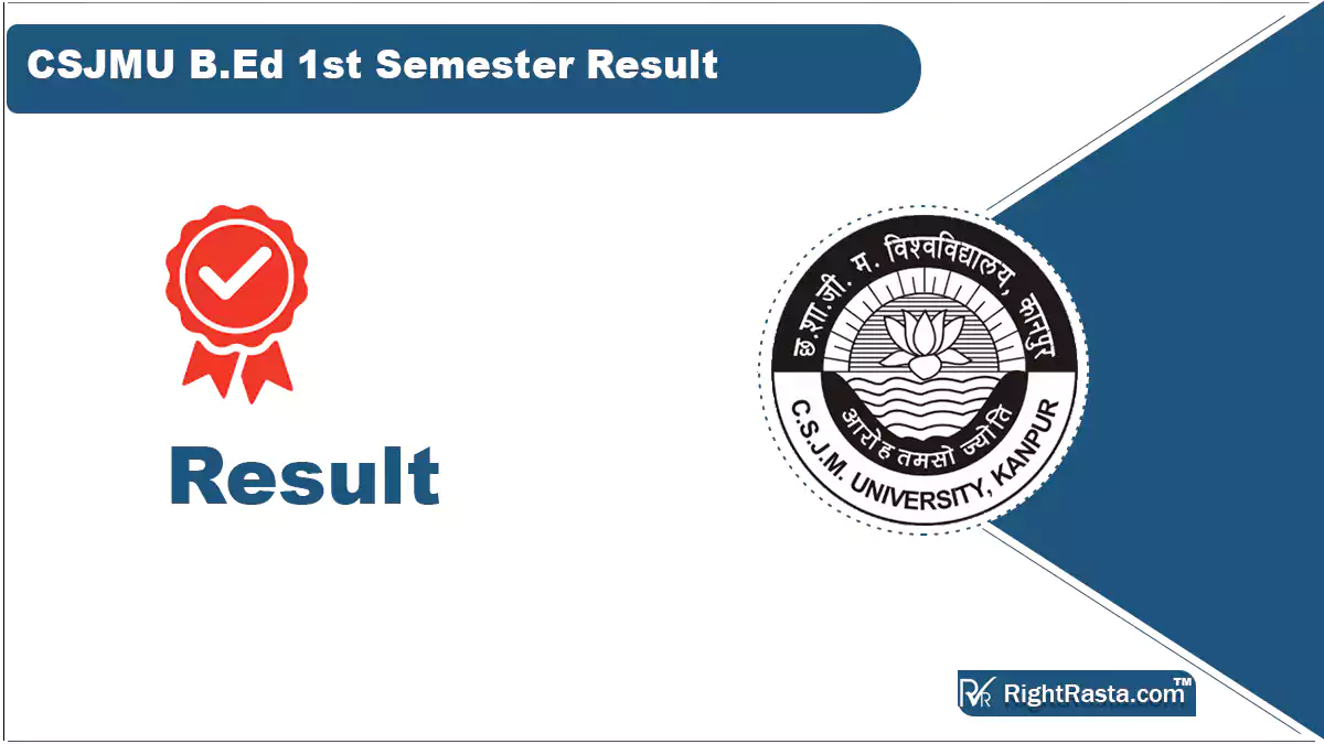 CSJMU B.Ed 1st Semester Result 2023 (घोषित) Kanpur University BED First ...