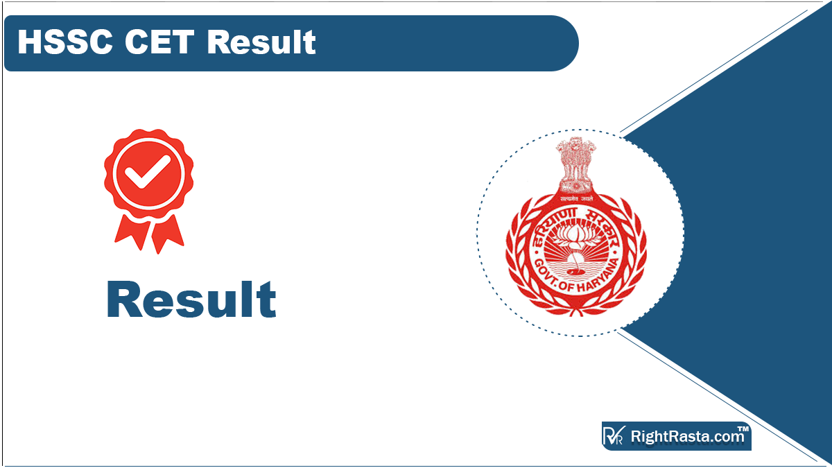 HSSC CET Result 2023 (Out) Haryana Common Eligibility Test Merit List