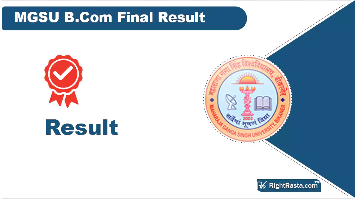 MGSU B.Com Final Result 2023 (घोषित) Maharaja Ganga Singh University Results