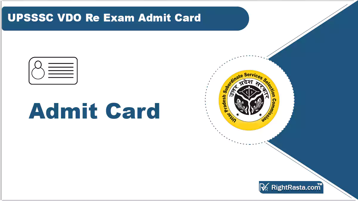 Upsssc Vdo Re Exam Admit Card Out Gram Vikas Adhikari Exam