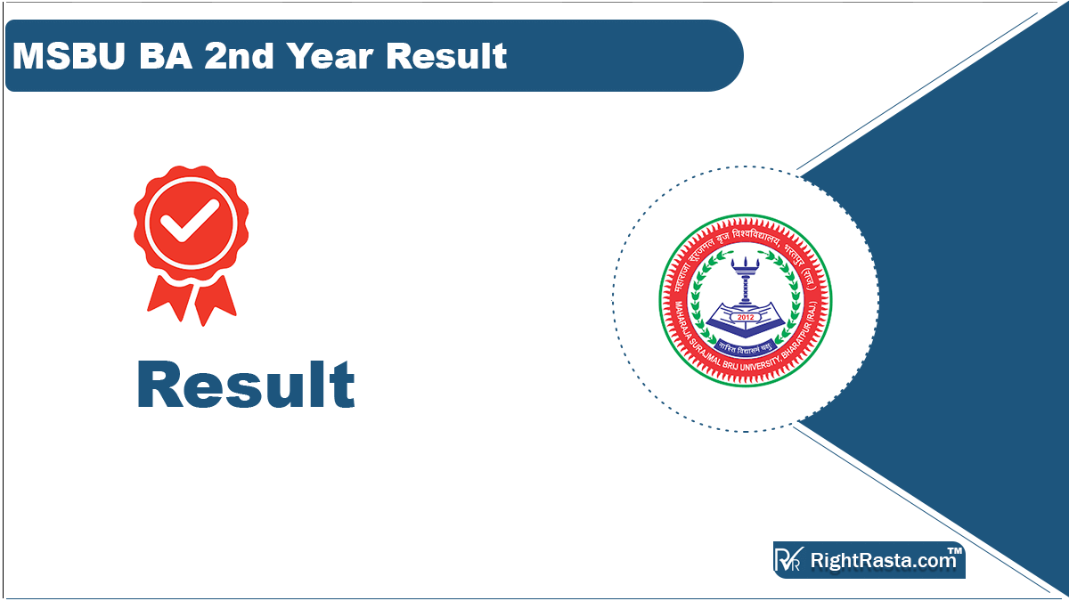 MSBU BA 2nd Year Result 2023 (घोषित): Brij University Part 2 Marks