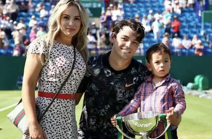 Taylor Fritz with ex-wife Raquel Pedraza and son Jordan