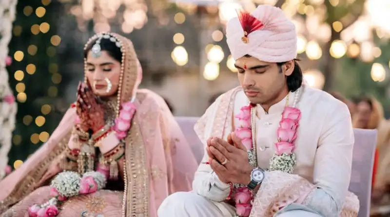 Wedding Photo of Himani Mor and Neeraj Chopra